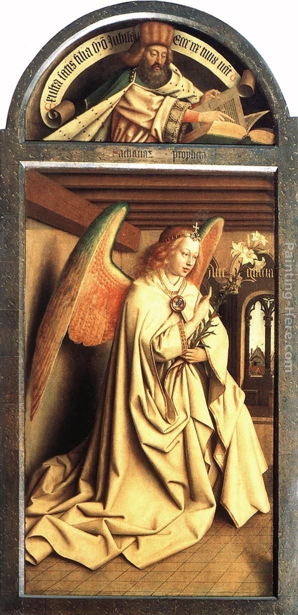 Jan van Eyck The Ghent Altarpiece Prophet Zacharias; Angel of the Annunciation